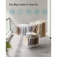 thumbnail image 4 of SONGMICS Clothes Drying Rack, Laundry Rack, Free-Standing Indoor Airer, 21.7 x 58.3 x 39.4 Inches, White and Gray ULLR052W02, 4 of 14