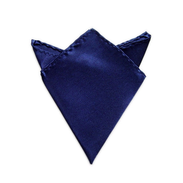 TopTie Men's Solid Color Pocket Square Handkerchief Towel-NavyBlue
