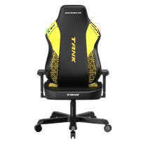 DXRacer Tank Series Gaming Chair for Adults, Ergonomic, EPU Leatherette, with Magnetic Head Rest and Lumbar Support, Black and Yellow