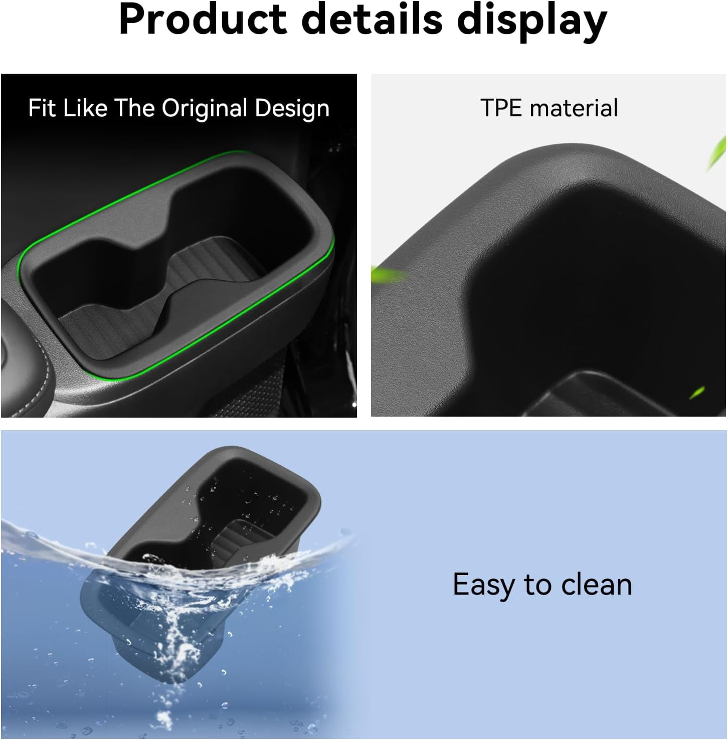 2pcs For 2024 2025 Hyundai Santa Fe 6/7 Seats Rear Door Cup Holder Storage Tray