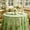 Green, variant on Round Lace Tablecloth, 35.4 Inch Vintage Floral Embroidered Table Cover with Ruffled Hem, Soft Rustic Lace Fabric for Wedding, Banquet, Party & Indoor Home Decoration