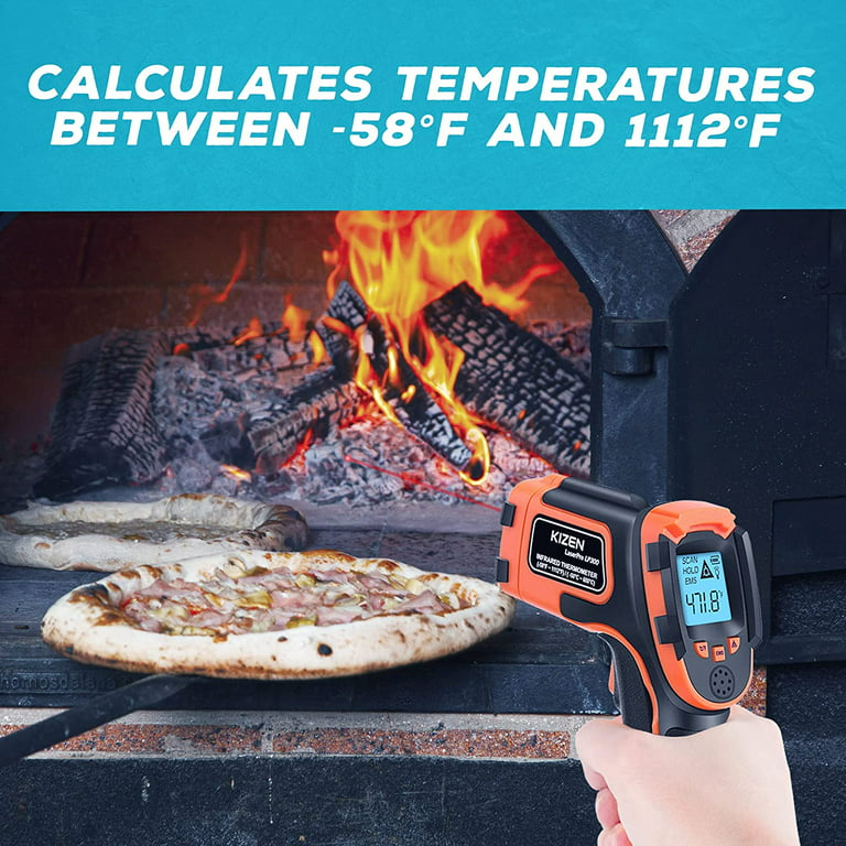 KIZEN infrared Thermometer laser Gun, for cooking, grill, engine