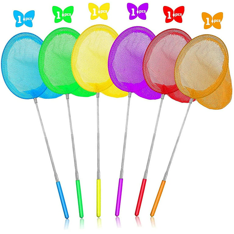 6 Pcs Telescopic Butterfly Net Fishing Nets For Kids Extendable Fishing Nets  Toys Catching Insects Bugs Retractable Poles (From 37 To 85 CM) Fishing Nets  For Ponds Outdoor Park Playing 