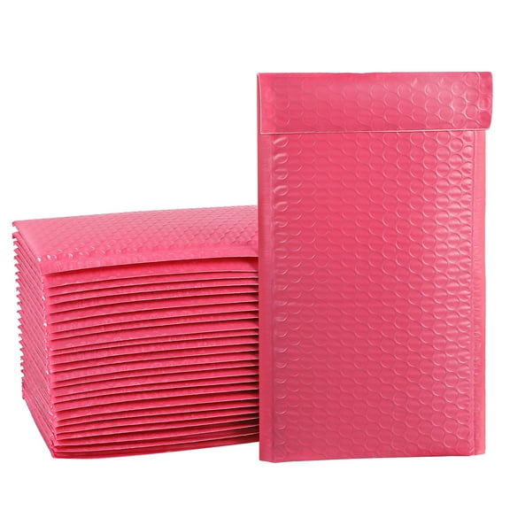 IMIKEYA Rectangular Padded Envelopes Pink Waterproof for Shipping Packaging 25Pcs 9.82X5.89X0.24in