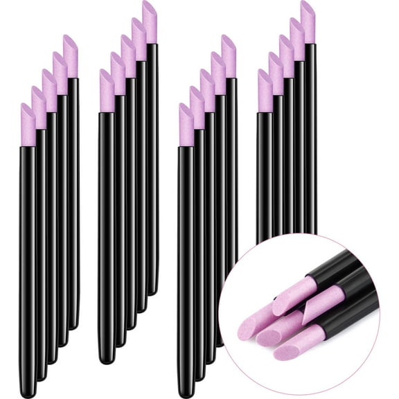 20 Pieces Pumice Stone Nail File Cuticle Stone Pusher Nail Sanding Sticks Nail Art Pen Cuticle Remover Trimmer Buffer Manicure Tools for Household Beauty Salon Peeling Dead Skin Repairing