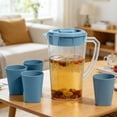 thumbnail image 6 of Djunllk 101 oz 3 Liter Pitcher with 5 Cups & Lid Large Water Jug for Ice Tea Cold Water Juice Containers for Coffee Juice and Homemade Beverage, 6 of 9