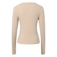 thumbnail image 4 of Chemises à Manches Longues pour Femmes Col en V Sortie Ajustée Crop Top Décontracté Mode Automne 2025, 4 of 6