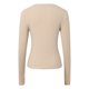 thumbnail image 4 of Top corto de manga larga y cuello en V para mujer: camiseta informal ajustada 88 % poliéster, camiseta básica de color liso para la moda otoñal de 2025., 4 of 8