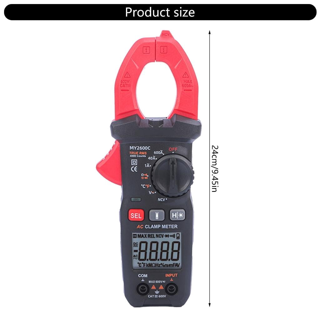 CEORPER Digital Clamp Meter Multimeter 4000 Counts Voltages Tester Auto-ranging Voltages,Current, Resistance, Capacitance