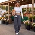thumbnail image 4 of longantii Wide Leg Sweatpants Women Low Rise Baggy Sweatpants Y2K Drawstring Cotton Lounge Pants Womens Fall Fashion 2026, 4 of 7