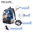 thumbnail image 5 of Daiia Vintage Starry Sky Puppy Vintage Canvas Backpack for Men and Women ,Hiking Backpack,Travel Laptop Bag for School,Large Capacity Backpack-, 5 of 8