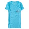 thumbnail image 2 of Aeropostale - Playera gráfica con logo de bolsillo para mujer, azul, extra pequeña Aeropostale Camiseta gráfica, 2 of 2