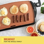BELLA BLA14960 Electric Ceramic Titanium Griddle, Make 10 Eggs At Once, Healthy-Eco Non-stick Coating, Hassle-Free Clean Up, Large Submersible Cooking Surface, 10.5" x 20", Copper/Black