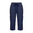 thumbnail image 6 of PBFRDSJ Womens Capris with Pockets Loose Casual Cargo Hiking Pants Outdoor Golf Drawstring Capris, 6 of 6