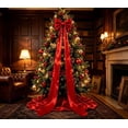 thumbnail image 4 of 19.7 Inch Christmas Tree Bow Topper, Oversized Bow with Long Streamers for Front Door Wreath Mantel Party Xmas Holiday Decor, 4 of 6