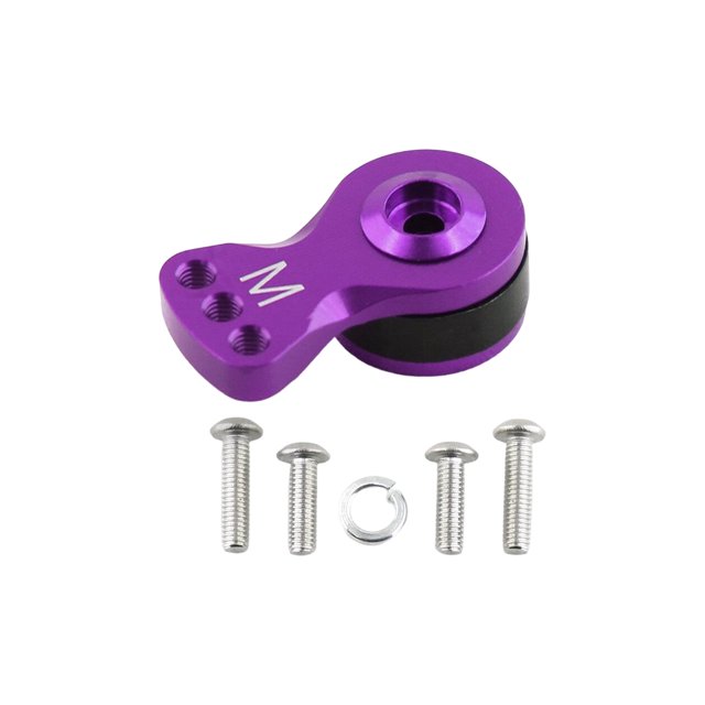 ZheElen Section Strength Servo Protection Wear-resistant Steering Arm Tooth Half Servo Arms 1/8 Remote Control Boat M/Black M/Purple