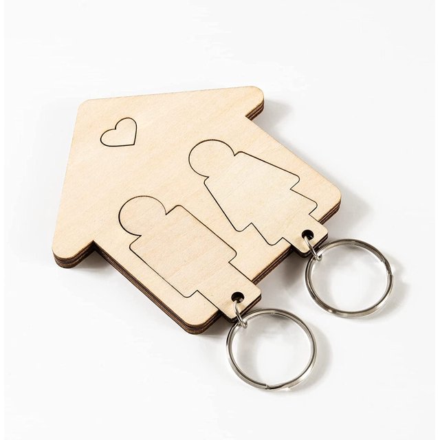 Inicio Llavero de pared de madera - Ideas originales de regalos para parejas para San Valentín, boda, aniversario, Navidad