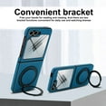 thumbnail image 3 of Compatible with Samsung Galaxy Z Flip 7 Phone Case,Built-in Screen Protector,360° Rotatable Ring Kickstand,Compatible with Mag-Safe,Anti-Scratch Leather Shockproof Rugged Phone Case,Blue, 3 of 6