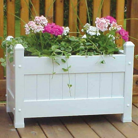Dura-Trel Rectangle Vinyl Camelot Planter Box