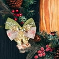 thumbnail image 4 of CUITING 15 Pieces Christmas Bow with Bells Mini Ribbon Bows Burlap Wreath Bows Wrapping Bows Hanging Xmas Wreath Bowknot Ornament for Christmas Tree Presents Decorations, 4 of 5
