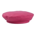 thumbnail image 1 of Chapeau d'Hiver Rose Rouge en Cuir Pu Bérets Français pour Femmes Bonnet Rétro Solide pour Dames, Matériau Premium, 1 of 7