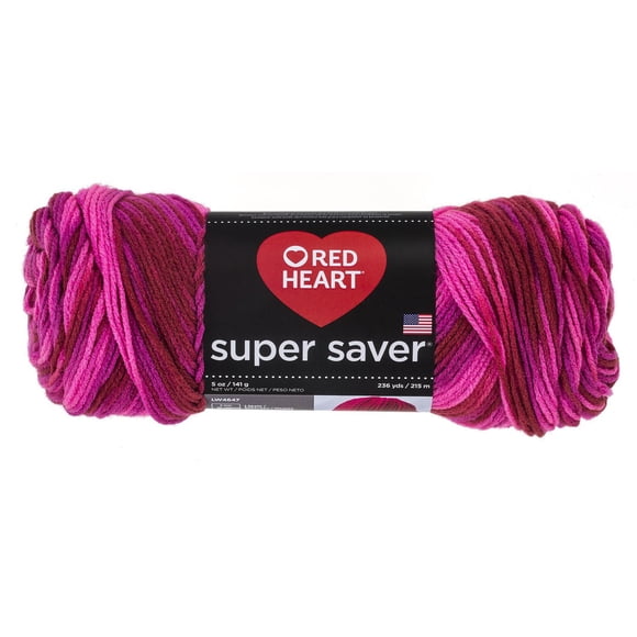 Fil Red Heart Super Saver, imprimés, acrylique #4 moyen, 5oz/142g, 236 yards