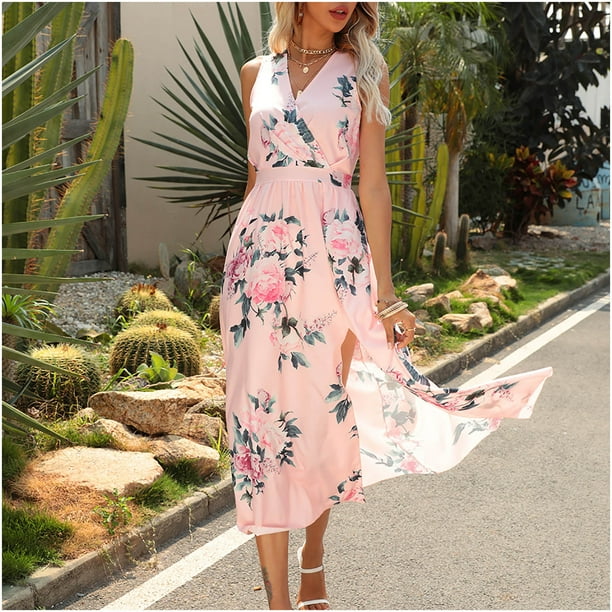 LWZWM Women's Spring Dresses 2023 Casual Resort Dress Print