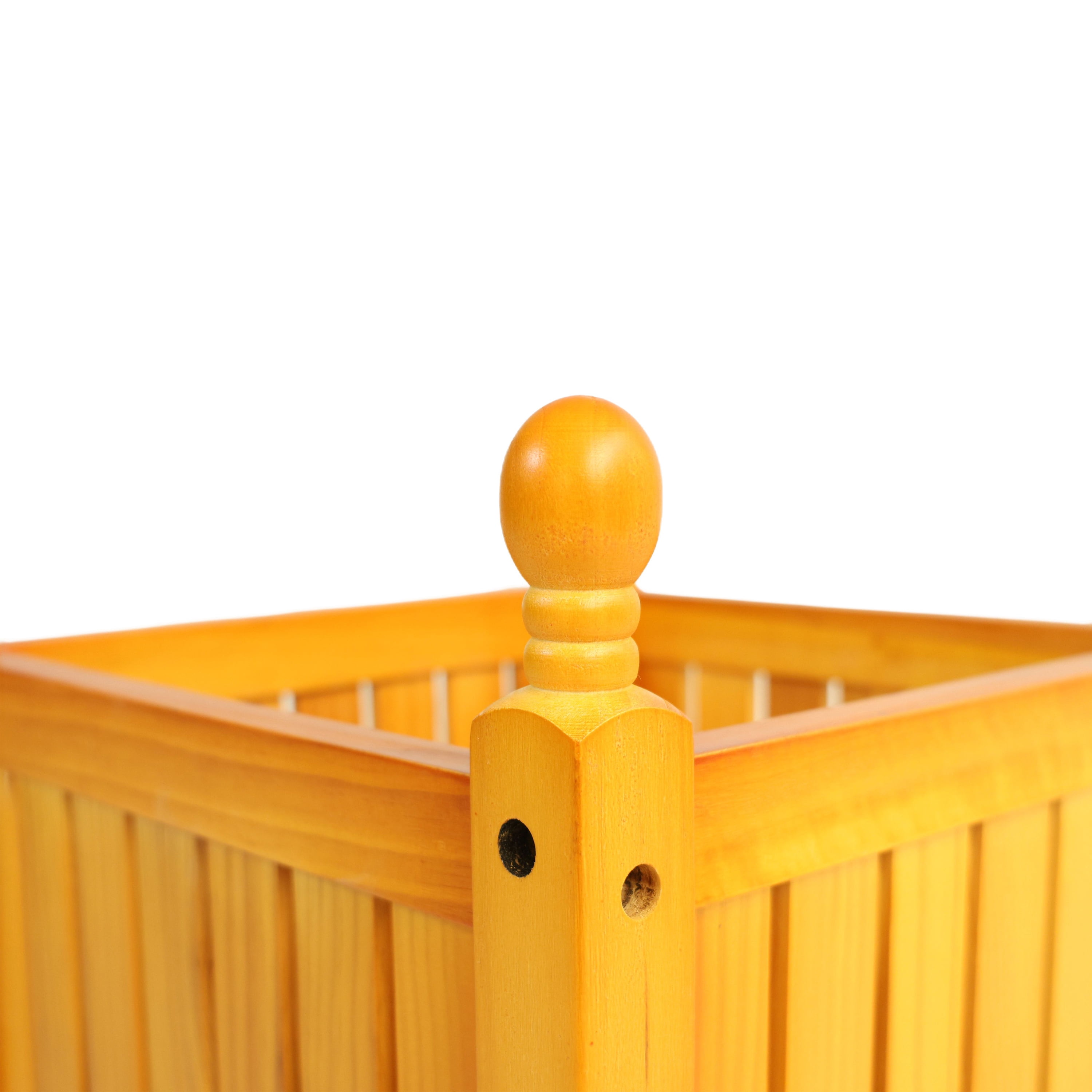 Wooden Flower Planter Box, Square Outdoor Plant Container for Garden Porch Patio Decoration, Teak