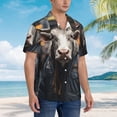 thumbnail image 2 of Lsque Surrealist Cow pattern Hawaiian Shirt for Men, Unisex Summer Beach Casual Short Sleeve Button Down Shirts-Medium, 2 of 9