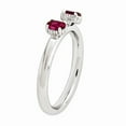 thumbnail image 3 of Sterling Silver Stackable Expressions Created Ruby Two Stone Ring - Size 7, 3 of 3