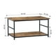 thumbnail image 4 of Mesa de Centro Rectangular de 2 Niveles con Estante, para Sala de Estar, Madera Vintage HOMEMAKE FURNITURE Industrial Rústico, 4 of 6