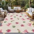 thumbnail image 2 of Valentine's Day Outdoor Rug for Patio/Deck/Porch, Non-Slip Large Area Rug 4 x 6 Ft, Spring Roses Romantic Pink Bows Vintage Indoor Outdoor Rugs Washable Area Rugs, Camping Rug Carpet Runner, 2 of 8