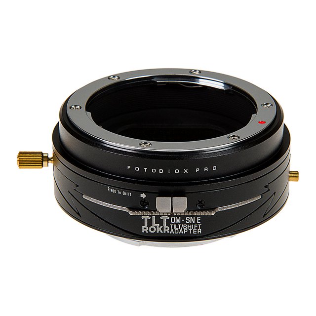 Fotodiox Pro TLT ROKR - Adaptateur de Montage d'Objectif Inclinable/de Shift pour Olympus Zuiko (OM) 35mm SLR Objectifs vers Sony Alpha E-Mount Appareil Photo Sans Miroir