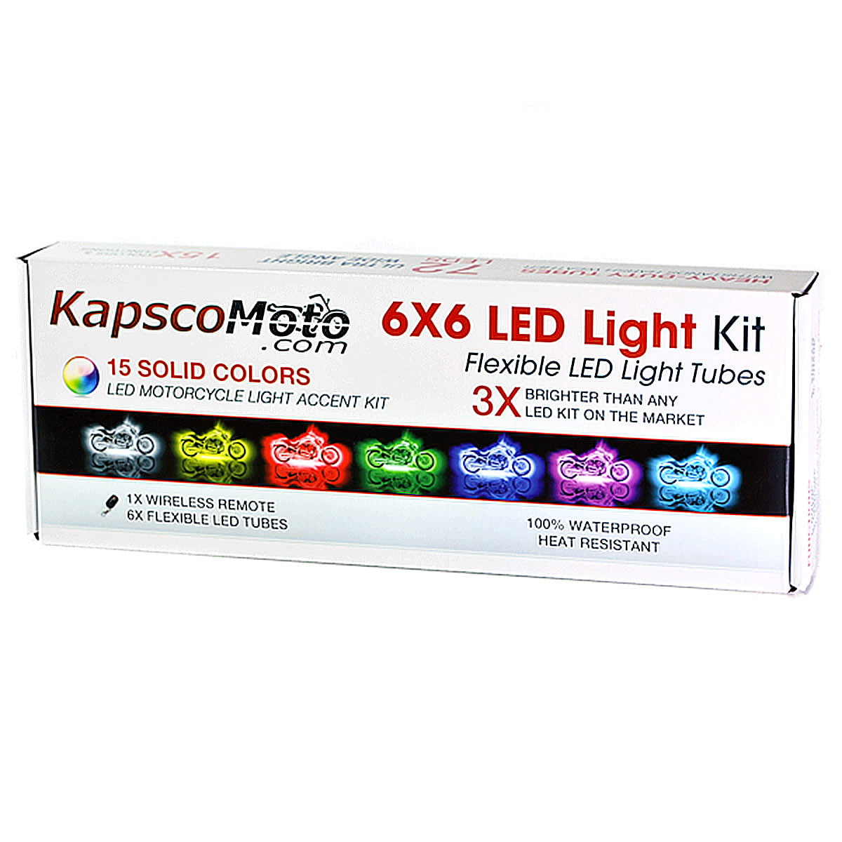 KapscoMoto Motorcycle 7 Color LED Accent Light Kit Remote For Honda VTX 1300 C R S RETRO 