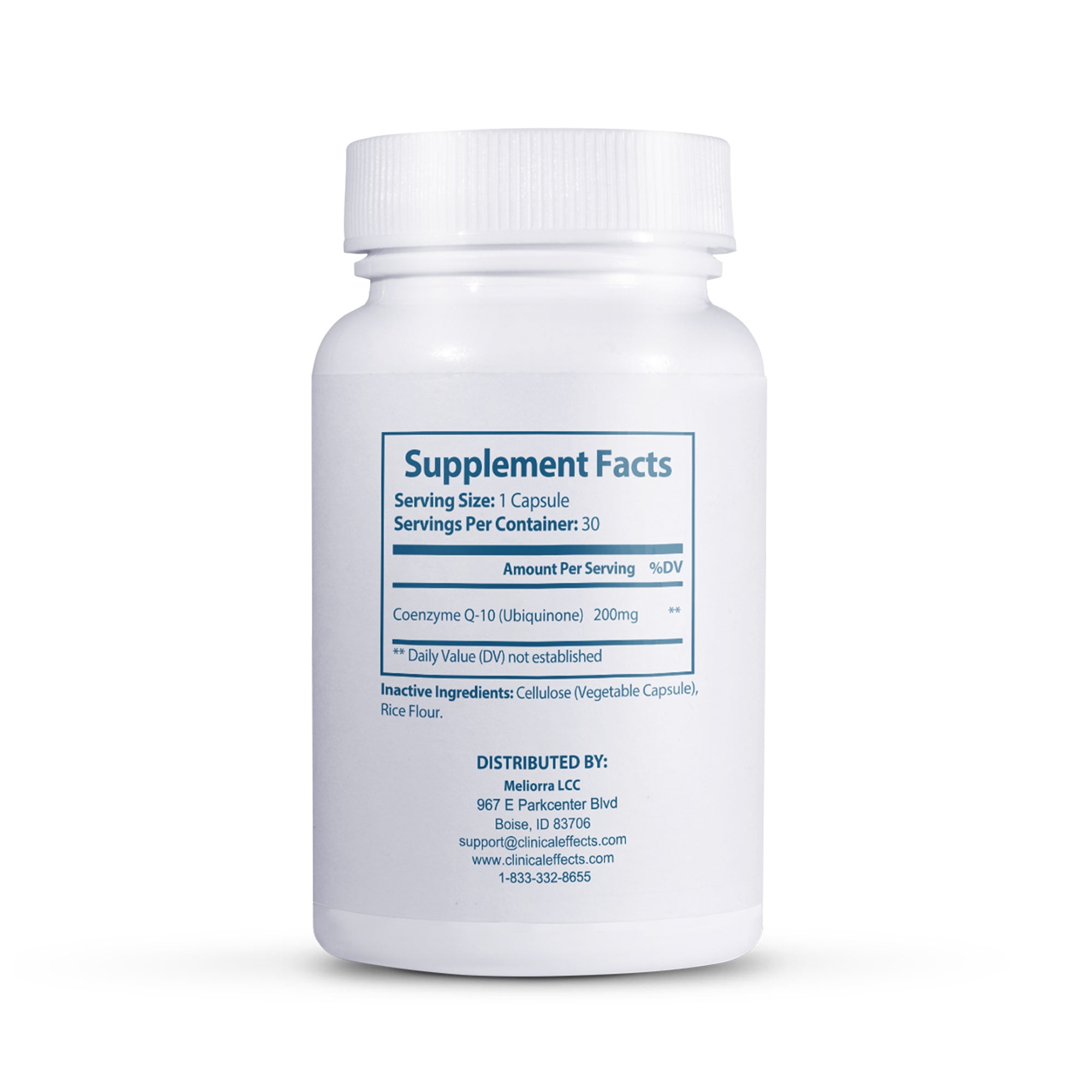 Clinical Effects CoQ10 Supplement - Coenzyme Q10 200mg - 30-Day Supply - Ubiquinone Antioxidant Supplement for Heart Health, Cognitive Functions and Energy Support - 1 Capsule a Day - Made in The USA