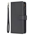 thumbnail image 7 of Zipper Wallet Case for iPhone 8 Plus / iPhone 7 Plus, for Women& Men Flip Purse Cover with Credit Card Slots Wrist Hand Strap Kickstand, PU Leather Magnetic Clasp TPU Shockproof Case, Black, 7 of 7