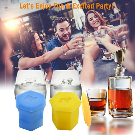 

RnemiTe-amo Deals！Ice Cube Tray Mold 2Pcs Ice Mould Food Grade Silicone 3D Ice Maker Tray Animal Shape Mold