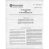 Delta Rockwell 50-146 Lathe Bench and 46-864 Countershaft Unit Instructions REPRINT