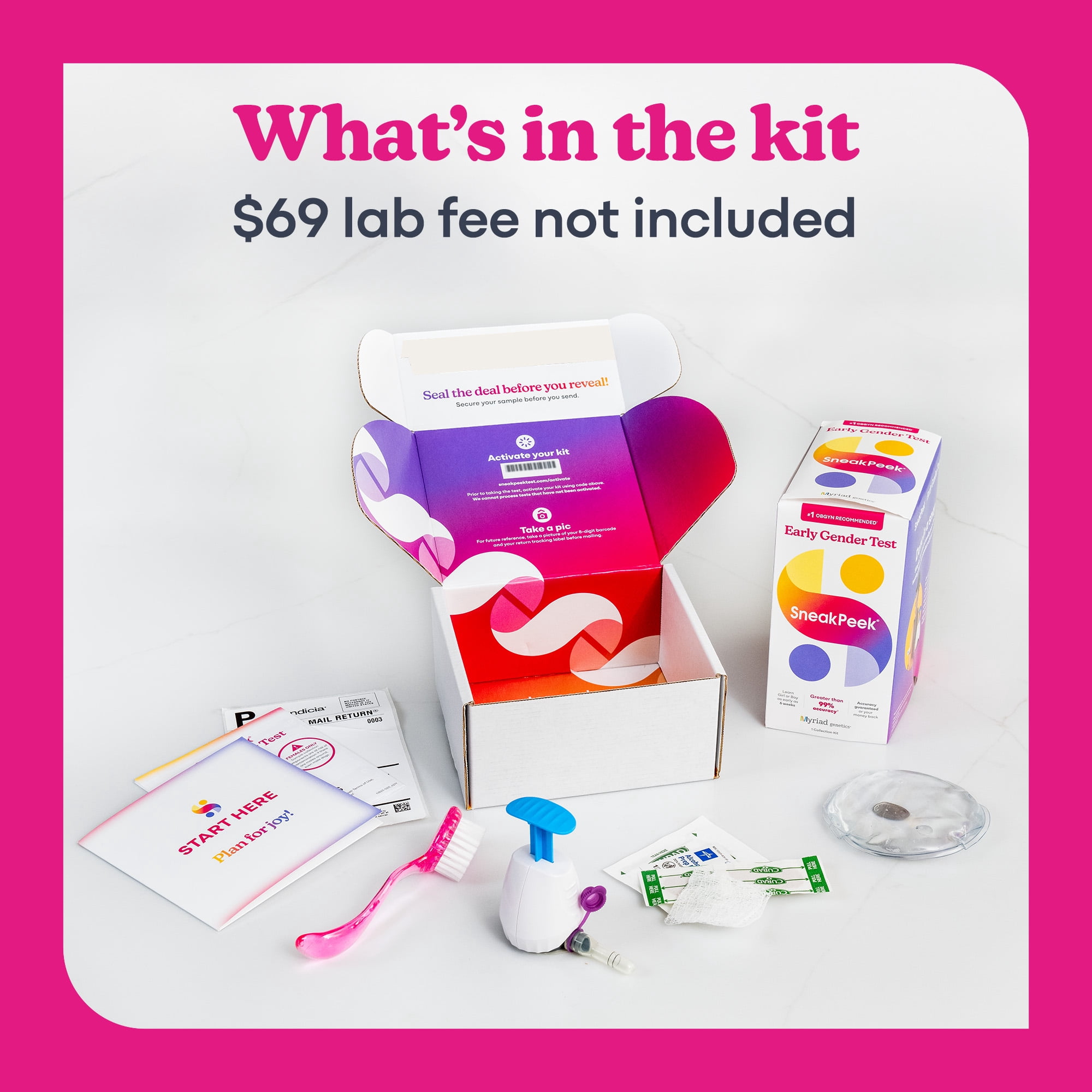 (2 pack) SneakPeek Early Gender Test Kit - Over 99% Accuracy at 6-Weeks - Lab Fee Required, 1 Kit