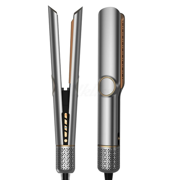 Revolutionary Wet to Dry Hair Straightener, Cordless Airflow Styler with Dual Modes, Ionic Flat Iron for Frizz-Free Styling from Damp Hair, Grey & Rose Gold