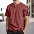 thumbnail image 2 of Henley Shirts for Men Summer Casual Short Raglan Sleeve Crewneck Relaxed Fit Athletic Tshirts Mens Tees, 2 of 5