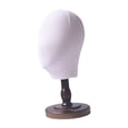 thumbnail image 6 of DOLITY Mannequin Head Display Hair Hats and Hairpieces Wooden Base Hat Display Head for Brown Base, 6 of 8