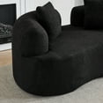thumbnail image 4 of Curved Loveseat, Black Full Compression Sponge Sofa with Teddy Velvet Fabric and No Assembly, 67-Inch Compact 350-lb Capacity Couch for Small Spaces and Apartments, 4 of 10