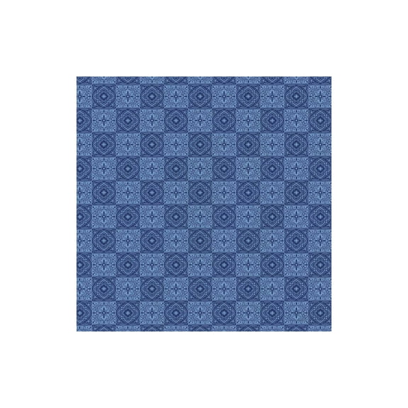 Emma & Mila Tiles Blue 8 Yard Cotton Fabric By The Bolt