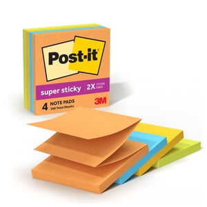 Post-it Super Sticky Pop-Up Notes, 3 x 3 Inch, 4 Pads