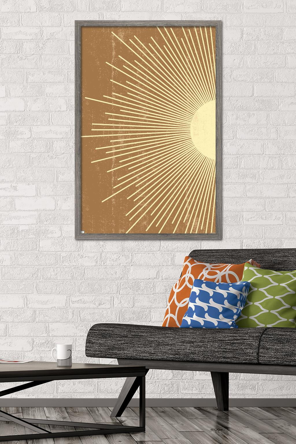 Abstract Sun Wall Poster, 22.375" x 34" Framed