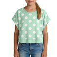 thumbnail image 2 of Kiijoy Girls Polka Dot Cutout Batwing Sleeve Crop Top Workout Tee Active T-Shirt, Sizes 13-14, 2 of 6