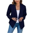 thumbnail image 2 of UYISJ Women Lightweight Long Sleeve Blazer Casual Open Front Business Blazer Notched Collar Slim Work Office Coats Navy XXL, 2 of 7