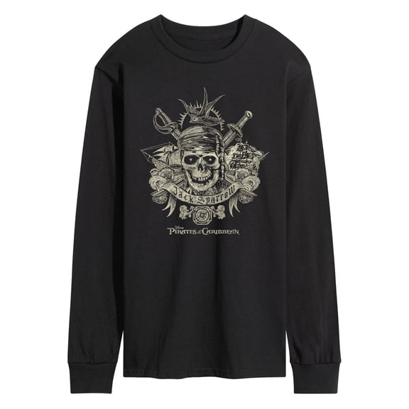 Pirates of the Caribbean - Jack Sparrow Tattoo - Men's Long Sleeve Graphic T-Shirt