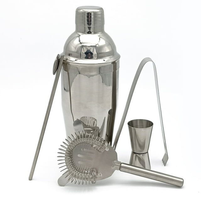 Amdohai 5pcs Cocktail Set 750ml Shaker Mixer Stainless Steel Drink Making Tool Kit for Home Bar Use